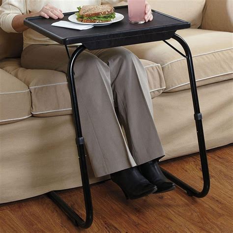 Rolling c end table or sofa ana white. Deluxe Adjustable Height & Tilt Slide Under Table Top TV ...