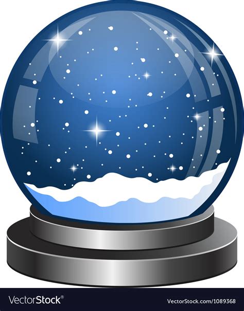 Christmas Snow Globe With Falling Snow Royalty Free Vector