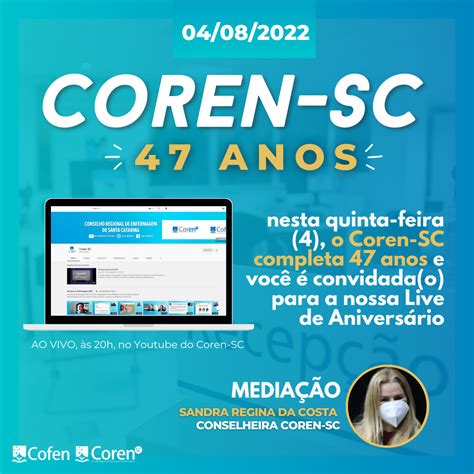 Arte Anivers Rio Coren Sc Coren Sc Conselho Regional De Enfermagem De Santa Catarina
