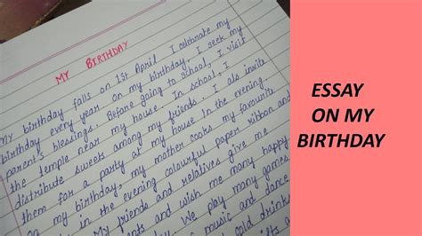 Write An Essay On My Birthday In English Essay Writing On Birthday