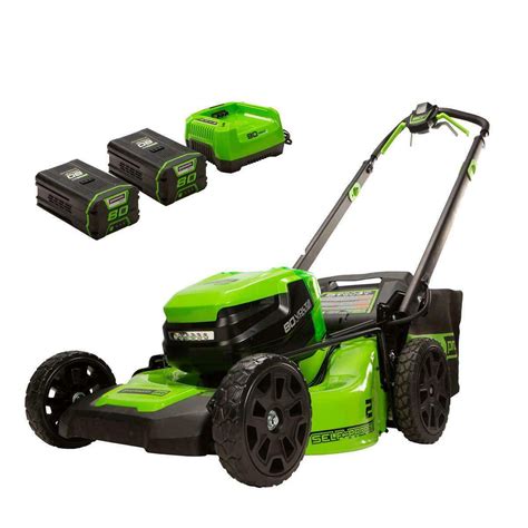 Greenworks V Brushless Self Propelled Lawn Mower With Two Ah