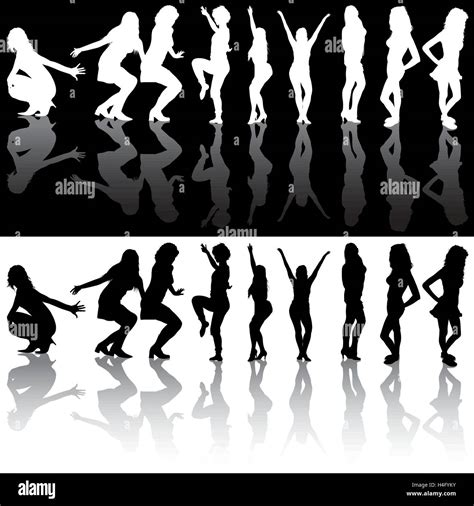 Dancing Girls Silhouettes Stock Vector Image And Art Alamy