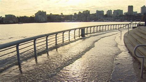 King Tide Floods Part Of Vancouvers Seawall Offering Glimpse Into