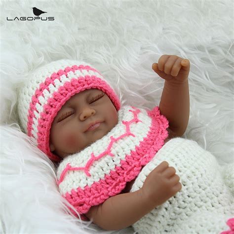African American Cute Reborn Baby Dolls Silicone 10 Inch 25cm Soft