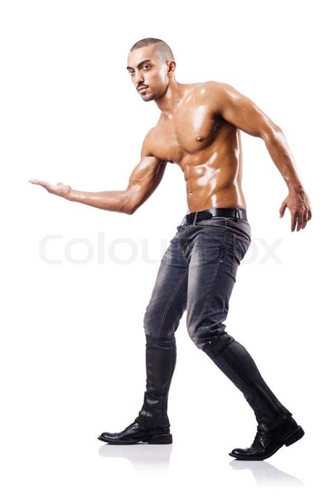 Nude Man Isolated On The White Stock Image Colourbox