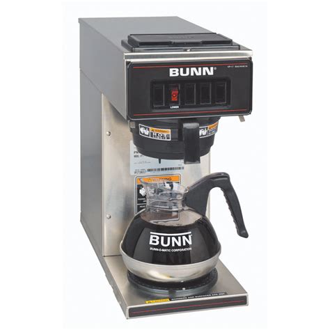 Avoid using an abrasive scrubber because this could scratch the glass or stainless steel decanter. Bunn 13300.0001 VP17-1 Low Profile Commercial Pourover Coffee Brewer with 1 Warmer, Stainless Steel