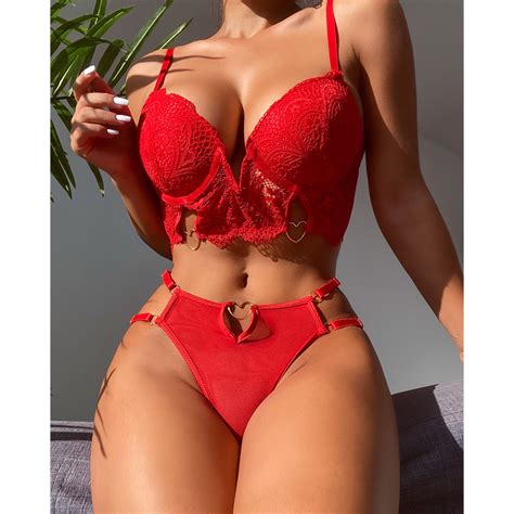 vrouwen sexy lingerie kant bh and korte sets erotische push up ondergoed sexy rode vrouwen lace