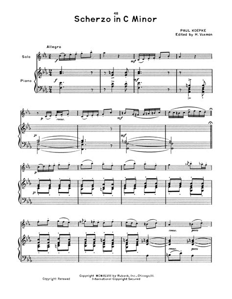 Scherzo In C Minor Sheet Music Paul Koepke Clarinet And Piano