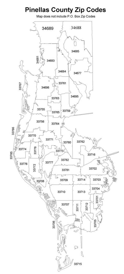 Pinellas Zip Code Map Map Vector