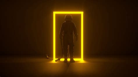 Astronaut Portal Neon Frame Glow Dark 4k Hd Creative Wallpapers Hd