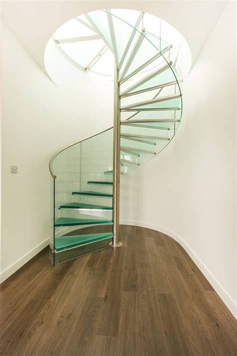 Glass Tread Spiral Staircase Stair Railing Design Glass Staircase