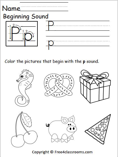 Pre Letter P Worksheets Worksheets For Kindergarten
