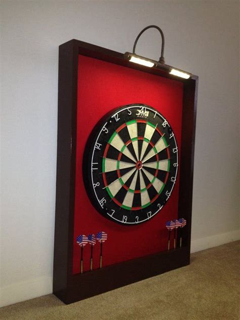 Check spelling or type a new query. Custom LED Lighted Dart Board Backboard, Red & Mahogany ...