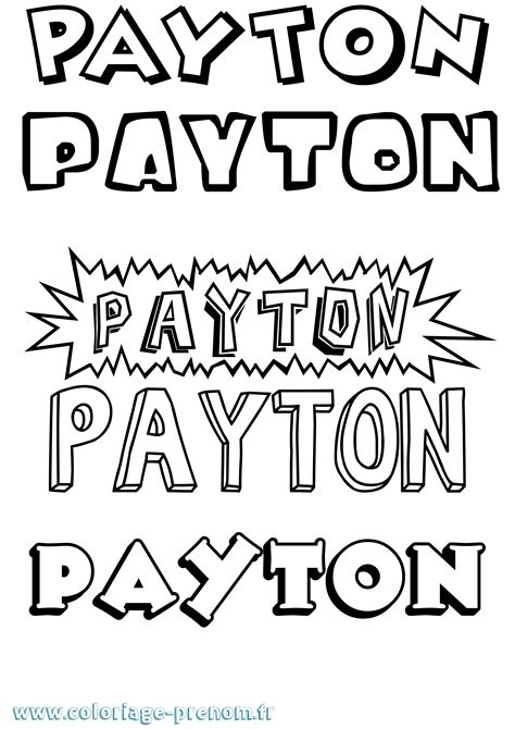 Name Payton Coloring Pages Sketch Coloring Page