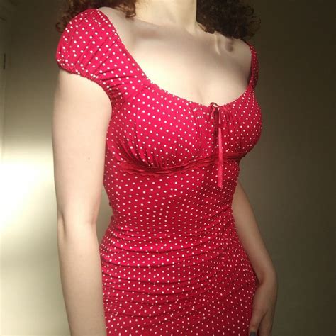 One Of My Favourite Dresses Red And White Polka Dot Depop