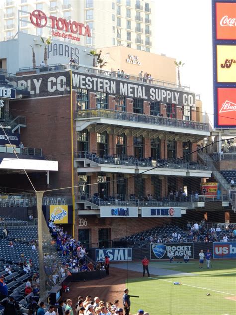 • phil nevin launched the first home run into the building • when the padres clinched the 2005 national league west title, the team unveiled a banner that covered the words metal supply co. atop the building. StadiumPage.com - Petco Park - Western Metal Supply Building