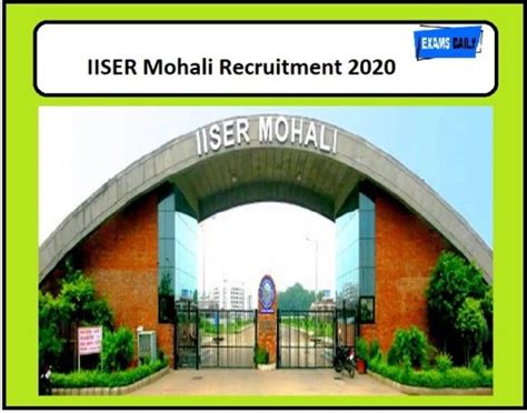 Iiser Mohali Recruitment 2020 Out