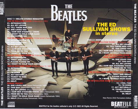 Beatles The The Ed Sullivan Shows In Stereo New Remix 2022 Remaster
