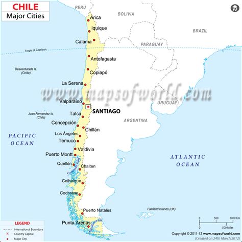 Map Of Chile With Cities Detailed Map Of Chile Cities