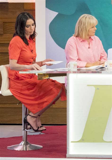 Christine Lampard Wearing Sosandar Coral Shirtdress To Present Loose Women Form Fitting Dress
