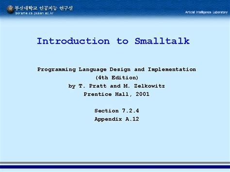 Introduction To Smalltalk Programming Language Design And Implementation