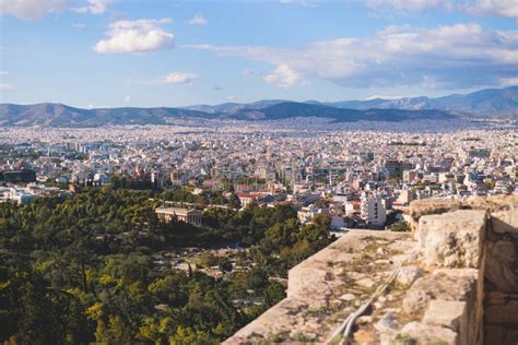 Athens Attica Beautiful Super Wide Angle View Of Athens City Greece