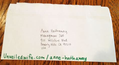 Traditionally, a woman's name preceded a man's on an envelope address, and his first and surname were not separated (jane and john kelly). Encouraging Letter To Anne Hathaway