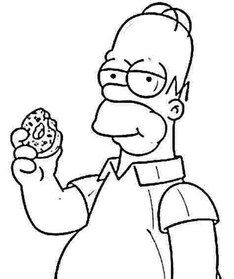 Homer Simpson Comiendo Donut Para Colorear Imprimir E Dibujar Sexiz Pix