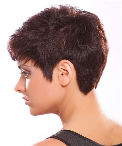 The very first aim of short hairstyles for thick hair is to get rid of the extra weight to make the hair airy and manageable at once. Short Straight Plum Brunette Hairstyle