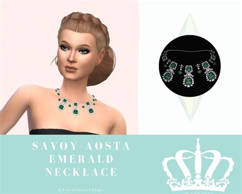 Request Savoy Aosta Emerald Necklace Glitterberry Sims On Patreon