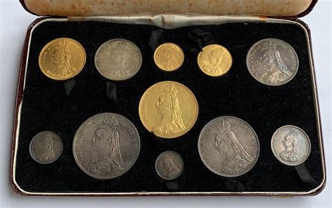 1887 Specimen Gold And Silver Coin Set M J Hughes Coins