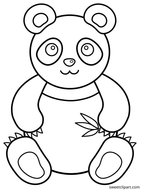 Panda Outline For Coloring Coloring Pages