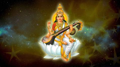Download Saraswati Mata Hindu Goddess Wallpaper