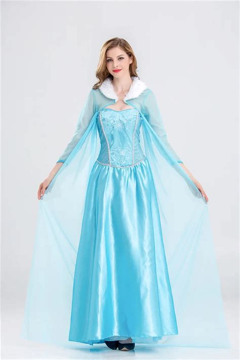 Elsa Costume Adult Princess Elsa Dress Cosplay Halloween Costume For Women Snow Queen Cosplay