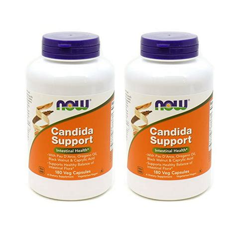 now foods candida support 180 veg capsules pack of 2