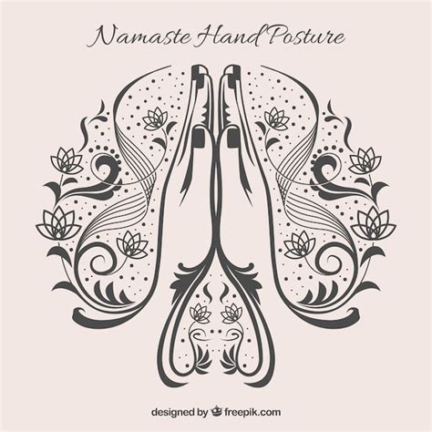 Namaste Gesture With Original Styel Vector Free Download