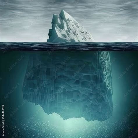 Image Showing Iceberg Above The Water And Its Massive Submerged Portion Below The Waterline
