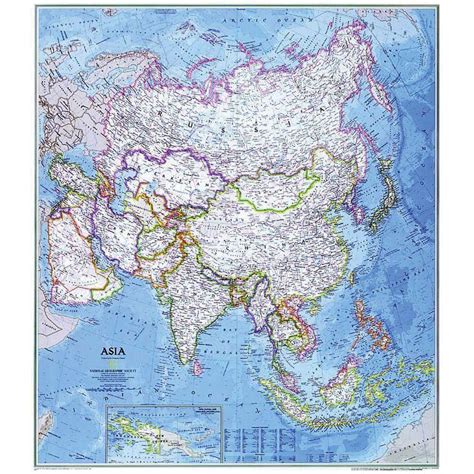 National Geographic Continent Map Asia Politically