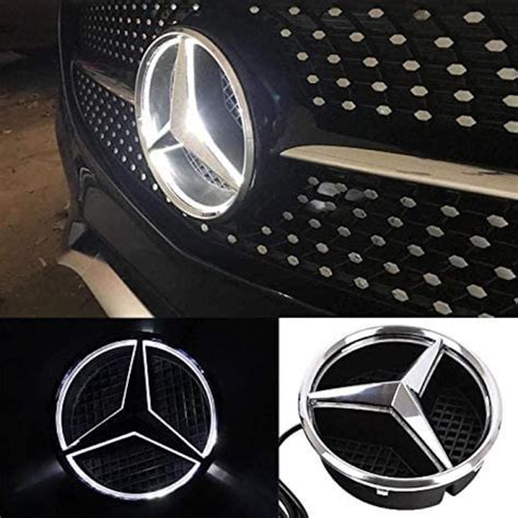 Mercedes Benz Led Emblem White Light Car Front Grille Badge Etsy