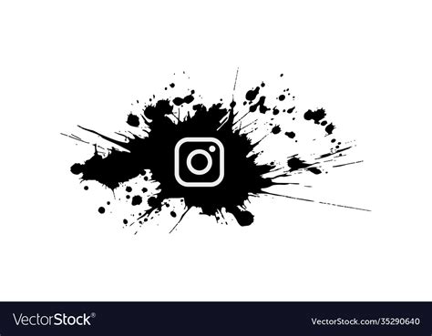 Splash Instagram Logo Black And White Colors Vector Image