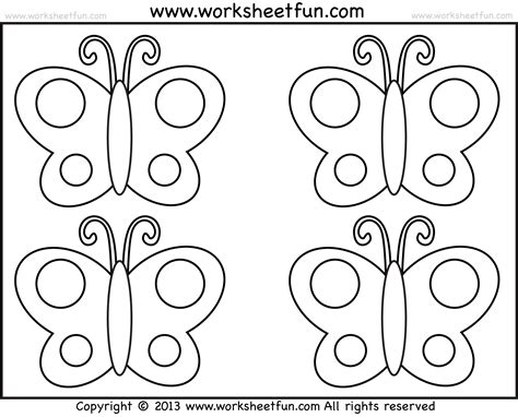 Butterfly Tracing And Coloring 4 Preschool Worksheets Free