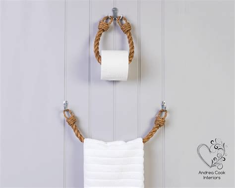 Change your bathroom into complete nautical theme with nautical bathroom decor ideas. Set of Manila Rope Toilet Roll Holder and Manila Rope ...