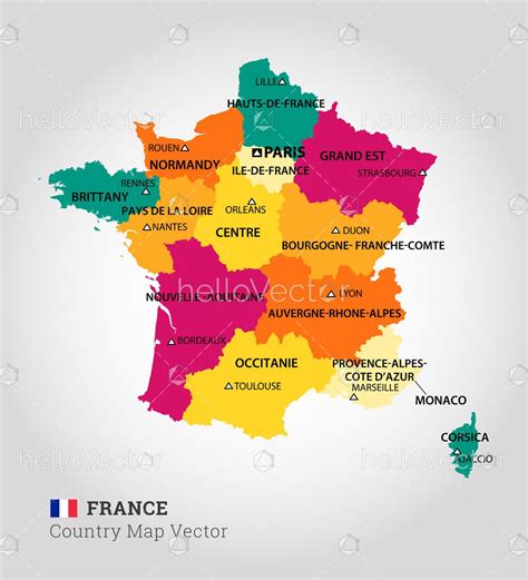 Detailed Map Of France Vector Illustration Download Graphics And Vectors