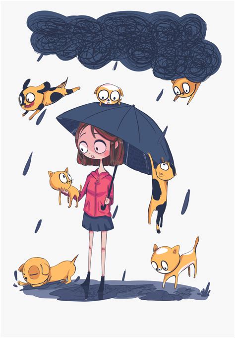 Raining Cats And Dogs Illustration Free Transparent Clipart Clipartkey