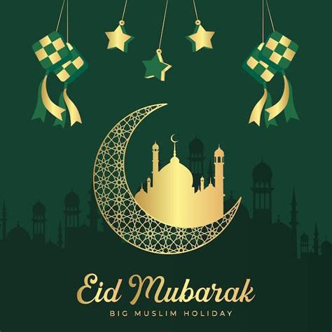Premium Vector Realistic Eid Mubarak Hari Raya Aidilfitri Illustration