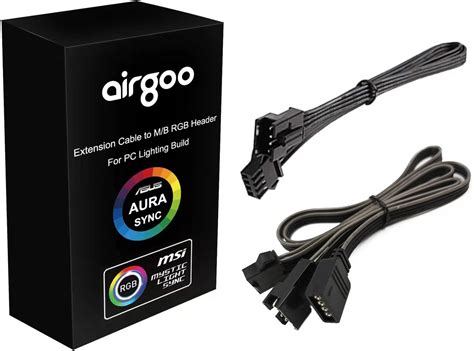 Airgoo Adapter Cable For 12v 4 Pin Asus Aura Rgb Msi