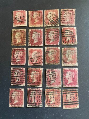 Gb Qv 20 X 1d Penny Red Plates 71 138 Plate Numbers As Shown 6428