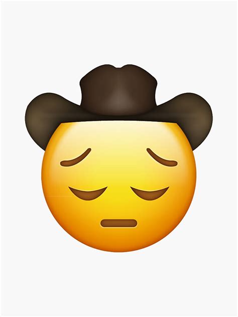 Sad Cowboy Emoji Sticker For Sale By Csmall96 Redbubble