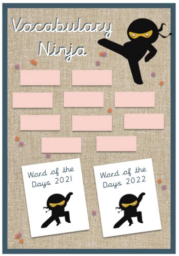 Vocabulary Ninja Display Teaching Resources