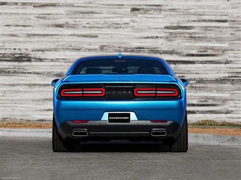 Dodge Challenger 2015 Muscle Car Wallpaper Rear Blue 4000x3000